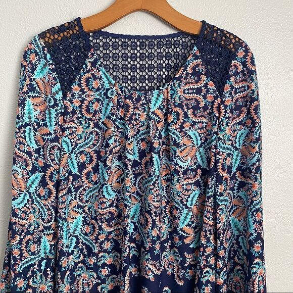 SEQUIN HEARTS boho 3/4 sleeve accented dress - Picture 2 of 10